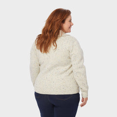 Women's Plus Woolpaca Zip-Front Jacquard Cardigan